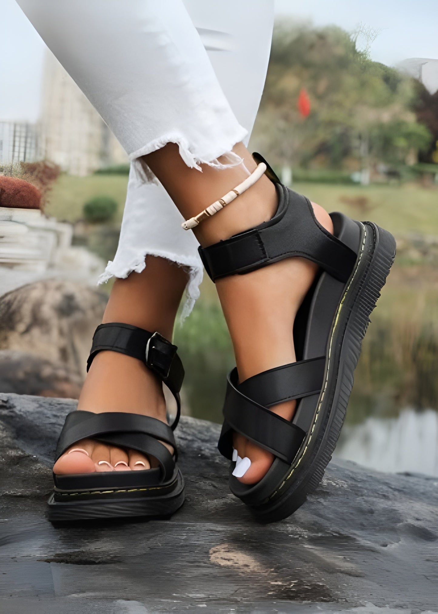 Hailey | Comfortabele Plateausandalen