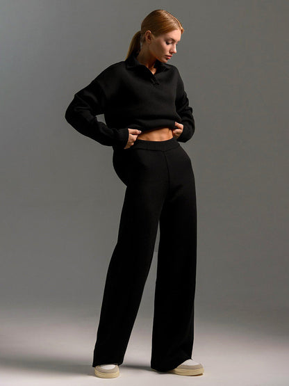 Sandy | Lounge Set met Brede Broek en Polosweater