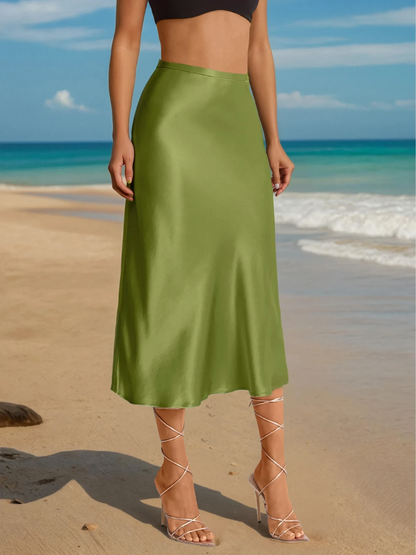 Danes | Elegante Satijnen Midi-Rok