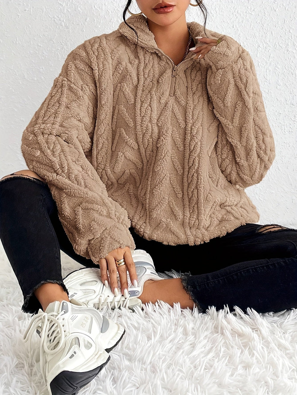 Quarter-Zip Pullover Damen | Kuschelig Warm & Leicht