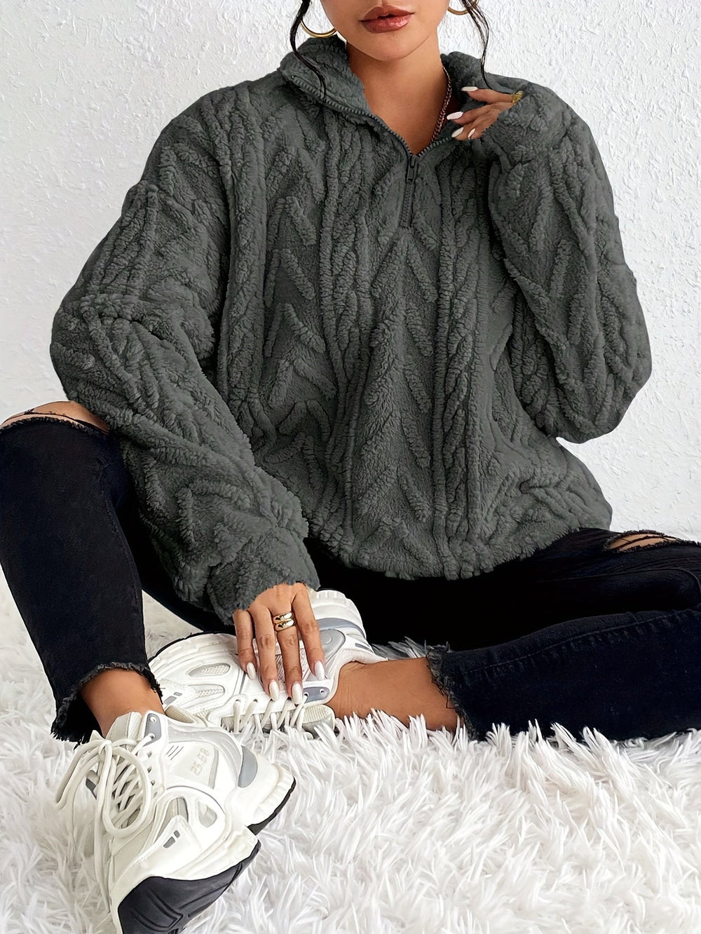 Quarter-Zip Pullover Damen | Kuschelig Warm & Leicht