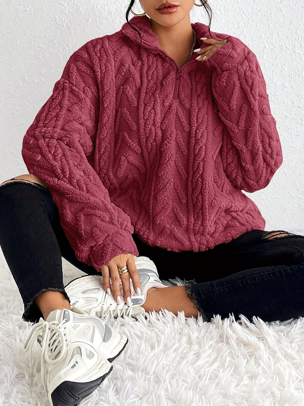 Quarter-Zip Pullover Damen | Kuschelig Warm & Leicht