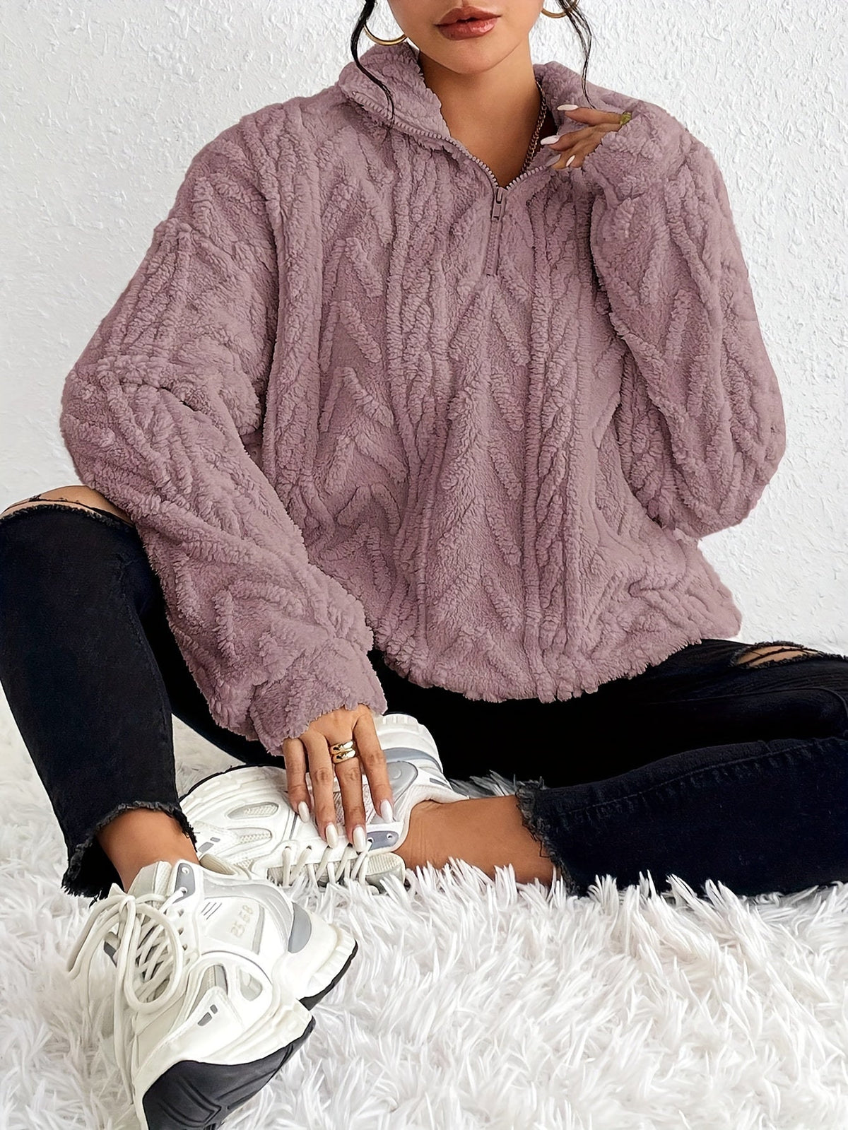 Quarter-Zip Pullover Damen | Kuschelig Warm & Leicht