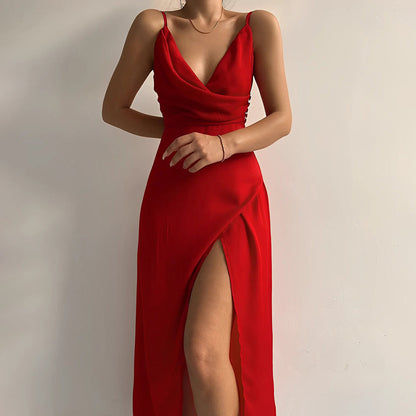 Maxime | Zwarte Maxi-jurk met Elegante Split