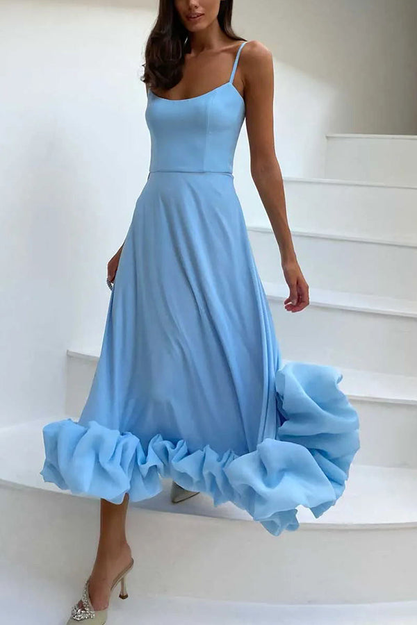 Quinny | Strapless Midi Jurk met Ruches