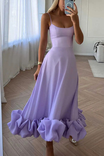 Quinny | Strapless Midi Jurk met Ruches