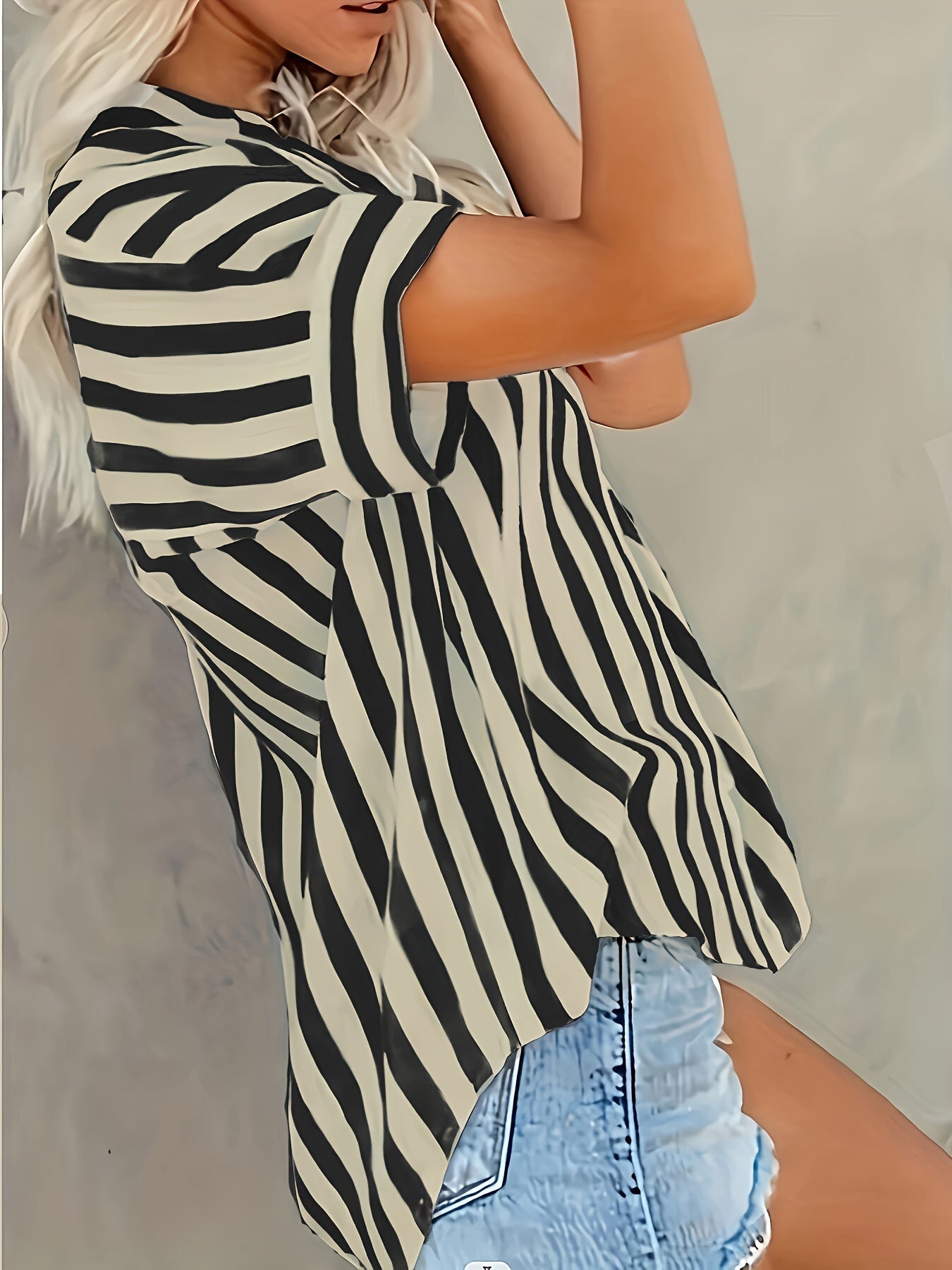 Berit | Gestreepte Overhemdblouse met Relaxte Pasvorm