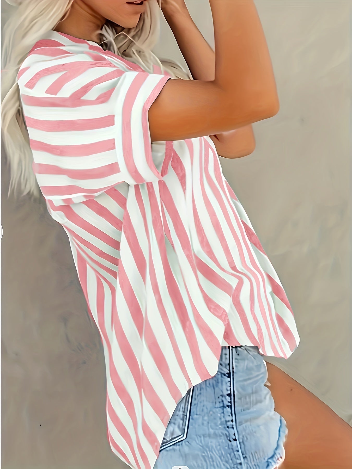 Berit | Gestreepte Overhemdblouse met Relaxte Pasvorm
