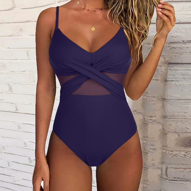 Brit | Elegant Badpak met Twistdetail en Mesh Accent