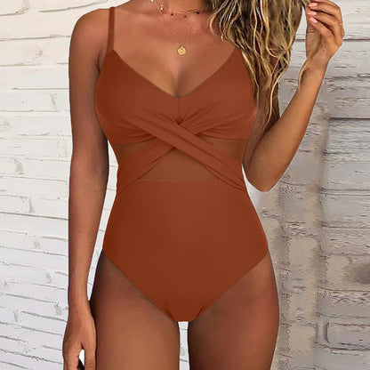 Brit | Elegant Badpak met Twistdetail en Mesh Accent