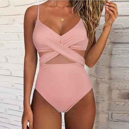 Brit | Elegant Badpak met Twistdetail en Mesh Accent