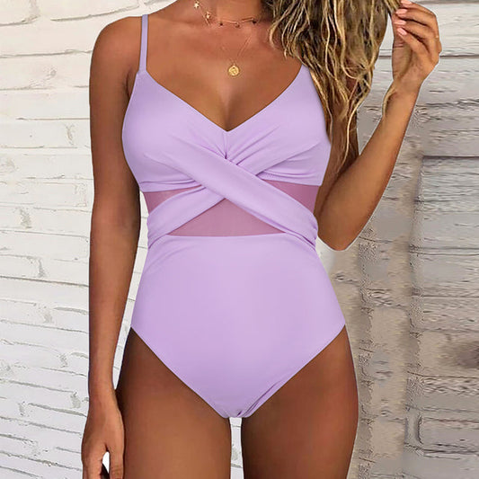 Brit | Elegant Badpak met Twistdetail en Mesh Accent
