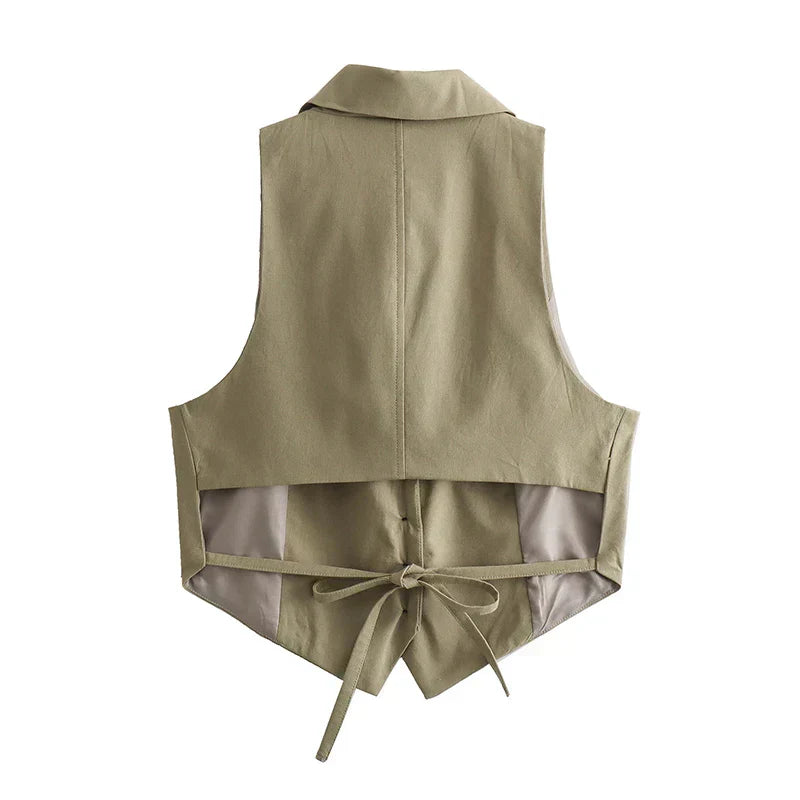 Caretta | Mouwloos Gilet met Knoopsluiting en Tailored Fit