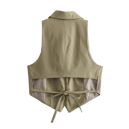 Caretta | Mouwloos Gilet met Knoopsluiting en Tailored Fit