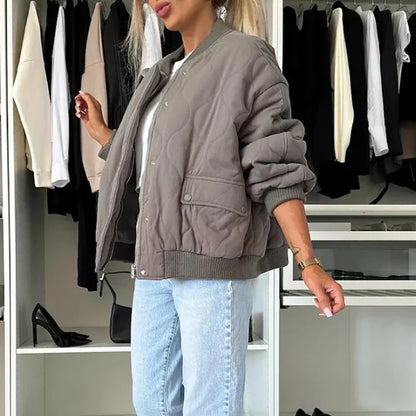 Oversized Dames Bomberjack met Gevoerde Pasvorm