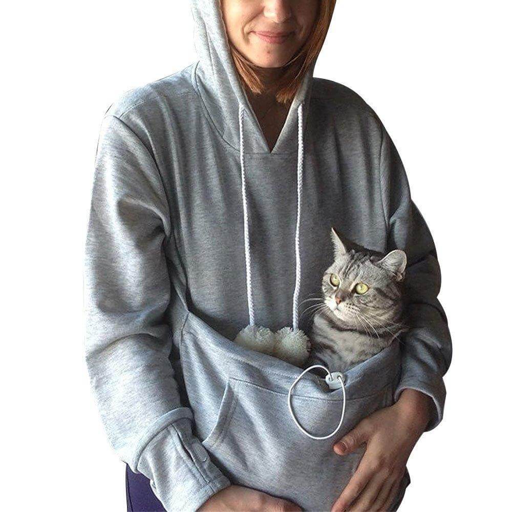 Comfortable Practical Women's Hoodie with Front Pocket for Pets