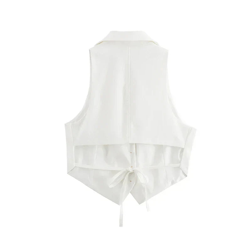 Caretta | Mouwloos Gilet met Knoopsluiting en Tailored Fit