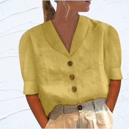 Ileana | Linen Button-Up Top