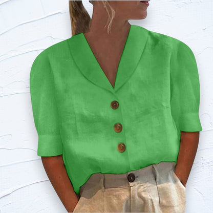 Ileana | Linen Button-Up Top