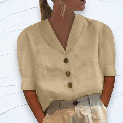 Ileana | Linen Button-Up Top