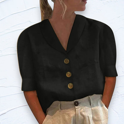Ileana | Linen Button-Up Top