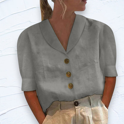 Ileana | Linen Button-Up Top