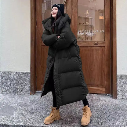 Warme Lange Oversized Dames Puffer Jas met Capuchon