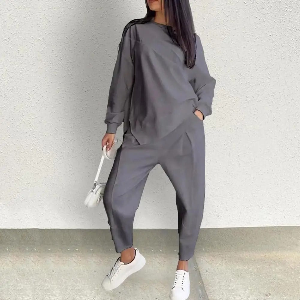 Comfortabele trendy dames set met sweater uitstraling