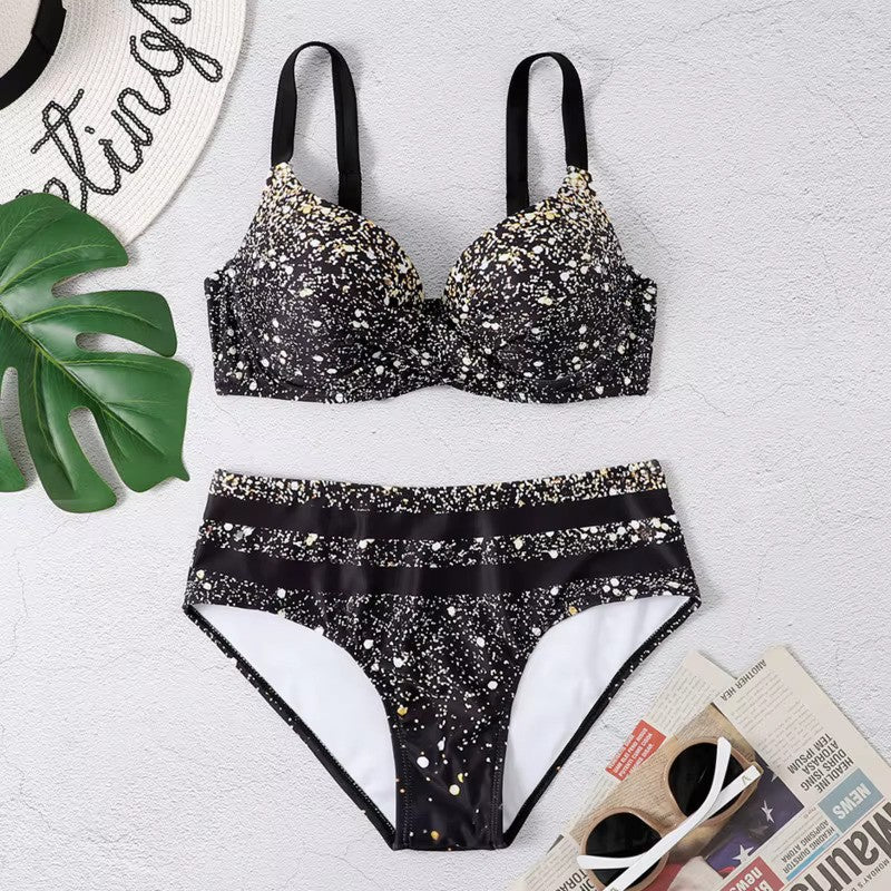 Fina | Stijlvolle High-Waist Bikini Set met Tropische Print
