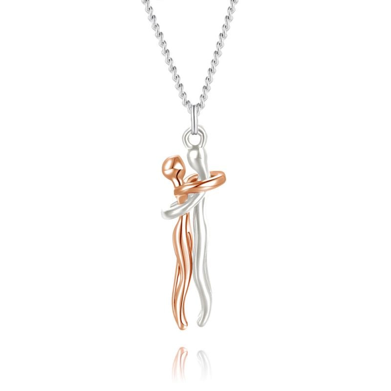 Elegante Dames Ketting met Gouden en Zilveren Hanger