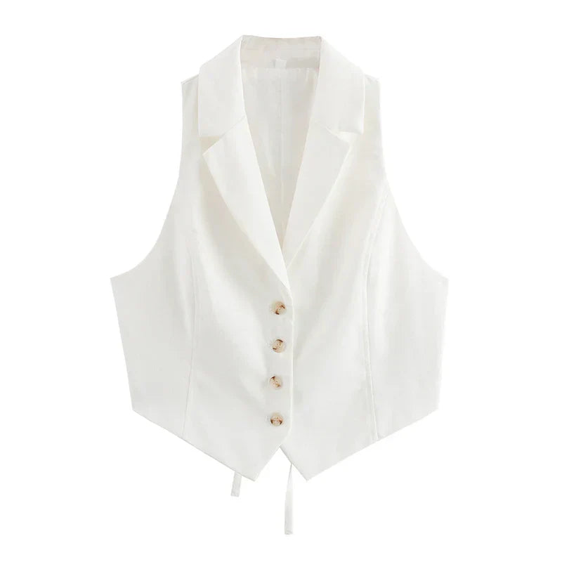 Caretta | Mouwloos Gilet met Knoopsluiting en Tailored Fit