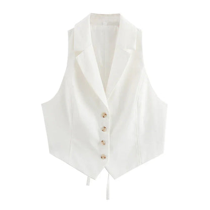 Caretta | Mouwloos Gilet met Knoopsluiting en Tailored Fit