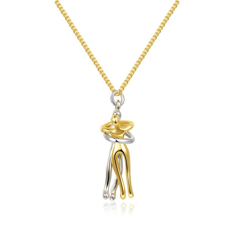 Elegante Dames Ketting met Gouden en Zilveren Hanger
