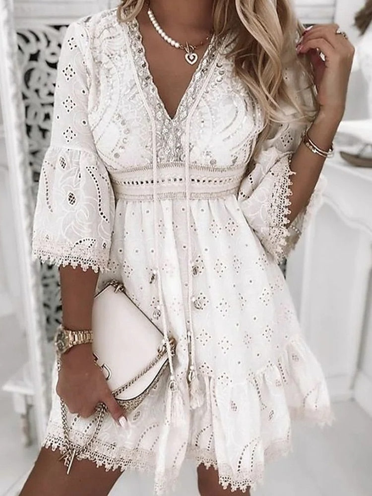 Mies | Bohemian Stijl Korte Jurk