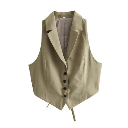 Caretta | Mouwloos Gilet met Knoopsluiting en Tailored Fit