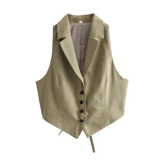 Caretta | Mouwloos Gilet met Knoopsluiting en Tailored Fit