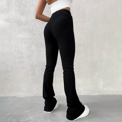Comfortabele zachte dames broek met elegant getailleerd silhouet