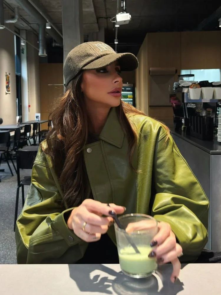 Alma | Trendy Oversized PU-Leren Jas