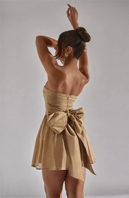 Dahlia | Strapless Glitter Mini-Jurk