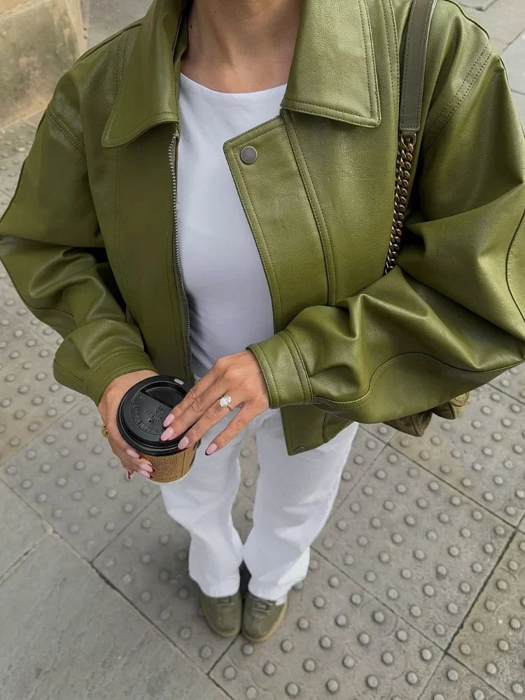 Alma | Trendy Oversized PU-Leren Jas