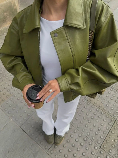 Alma | Trendy Oversized PU-Leren Jas