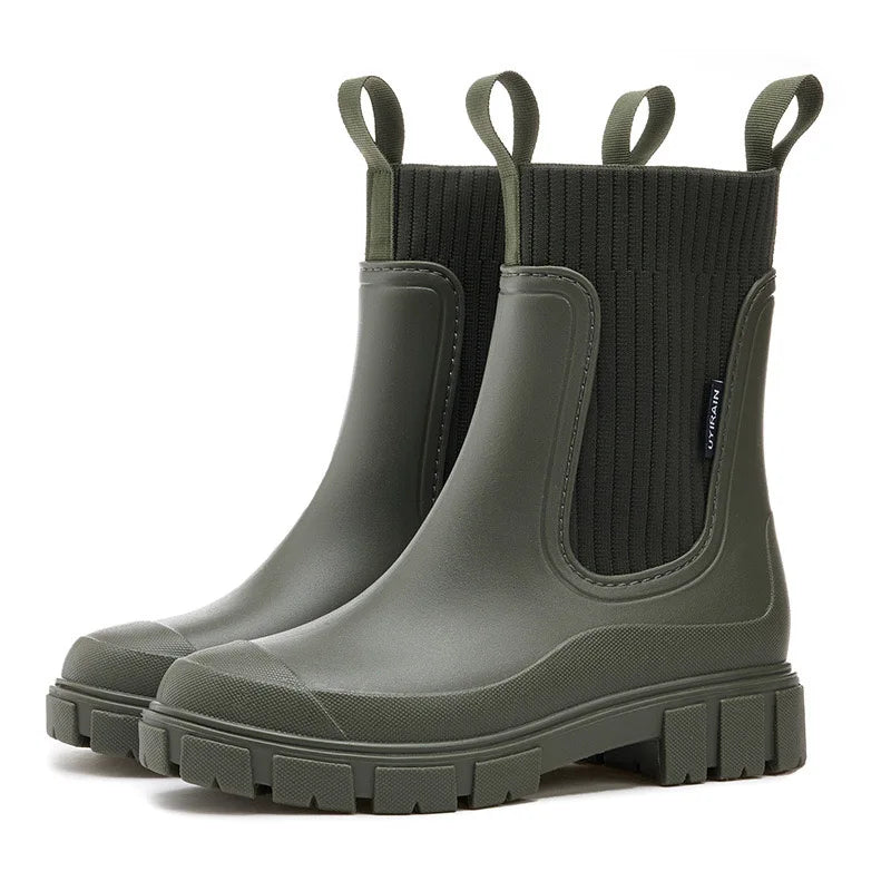 Dames Waterdichte Enkellaarsjes met Chunky Zool