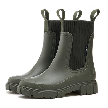 Dames Waterdichte Enkellaarsjes met Chunky Zool