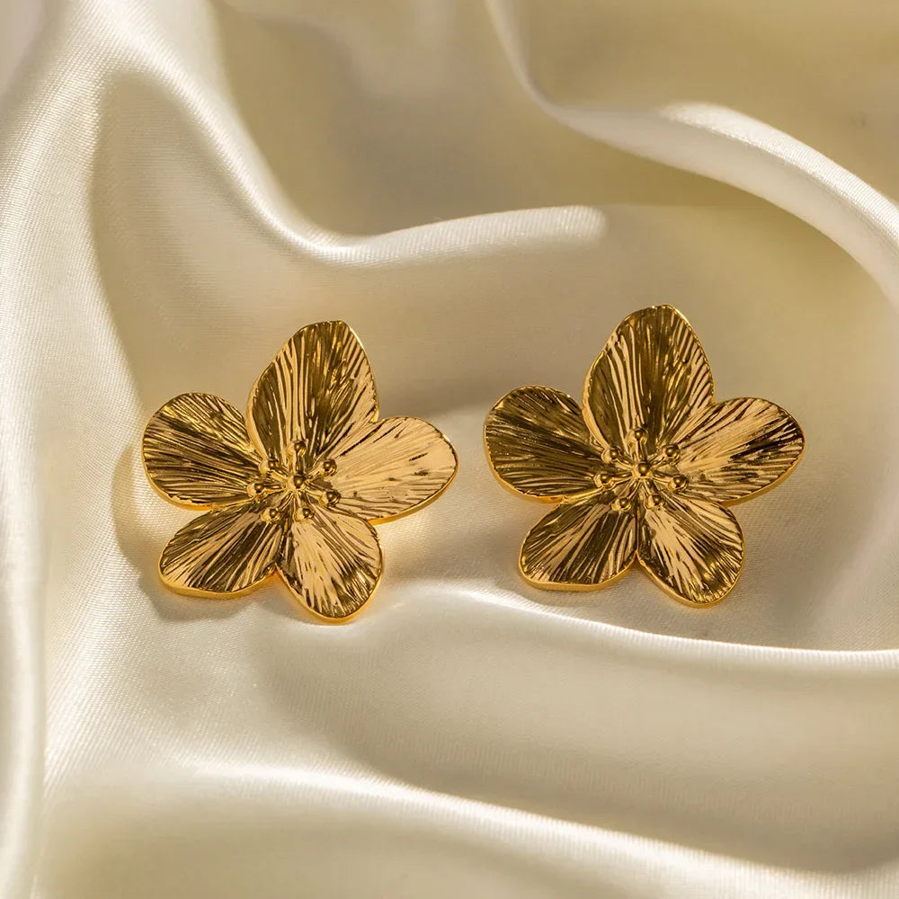 Gold Flower Earrings