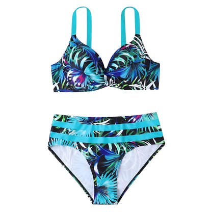 Fina | Stijlvolle High-Waist Bikini Set met Tropische Print