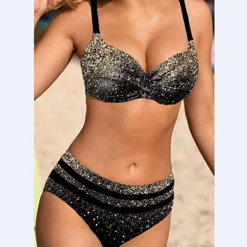 Fina | Stijlvolle High-Waist Bikini Set met Tropische Print