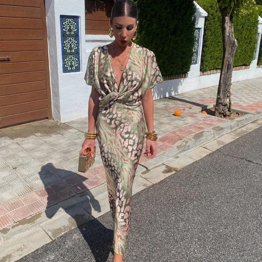 Ravena | Elegant Twist-Front Midi Dress