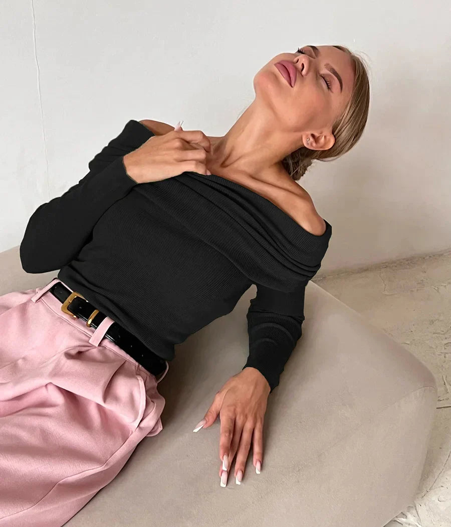 Malou | Off-Shoulder Ribbed Top
