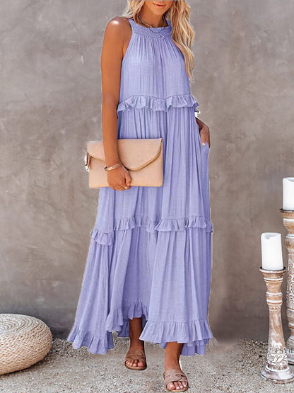 Claina | Zomerse Ruffle Maxi Jurk met Boho Charme