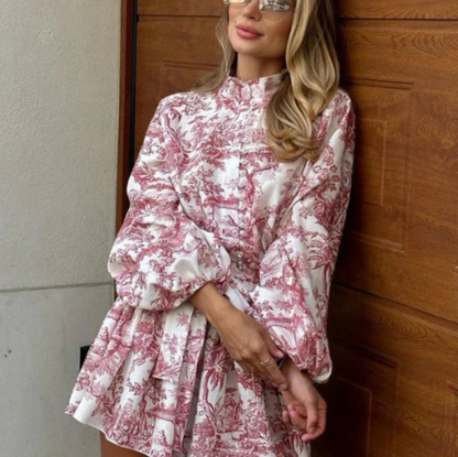 Rie | Romantische Bloemenjurk met Vintage Print